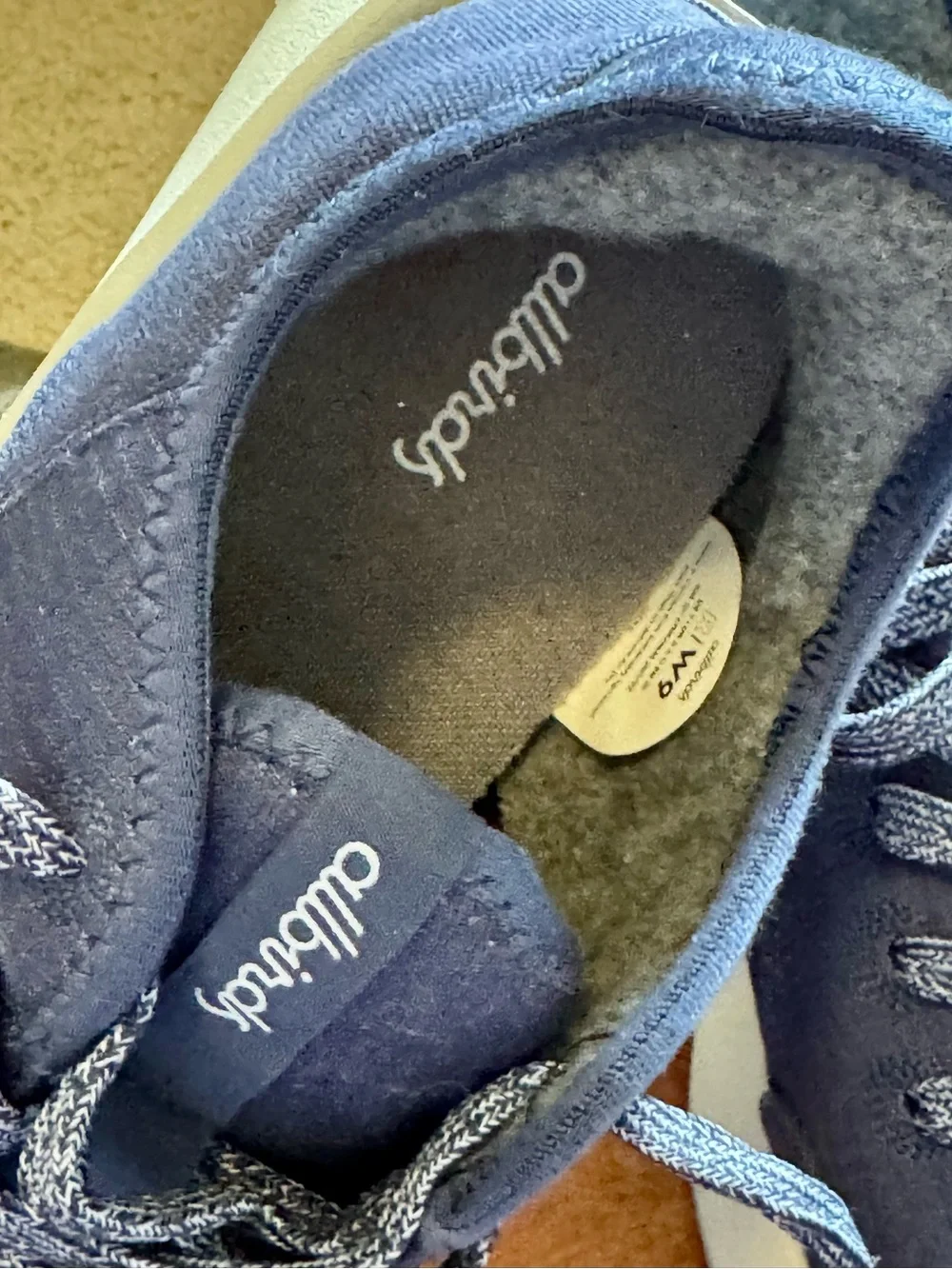 allbirds Women’s Navy Wool Lace-Up Sneakers with White Soles